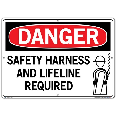 Vestil Sign, Danger, 20.5x14.5", Aluminum, .040, SI-D-55-E-AL-040 SI-D-55-E-AL-040